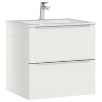 WASCHTISCHKOMBI 61 cm  - Edelstahlfarben/Weiß, MODERN, Holzwerkstoff/Stein (61cm) - Nobilia