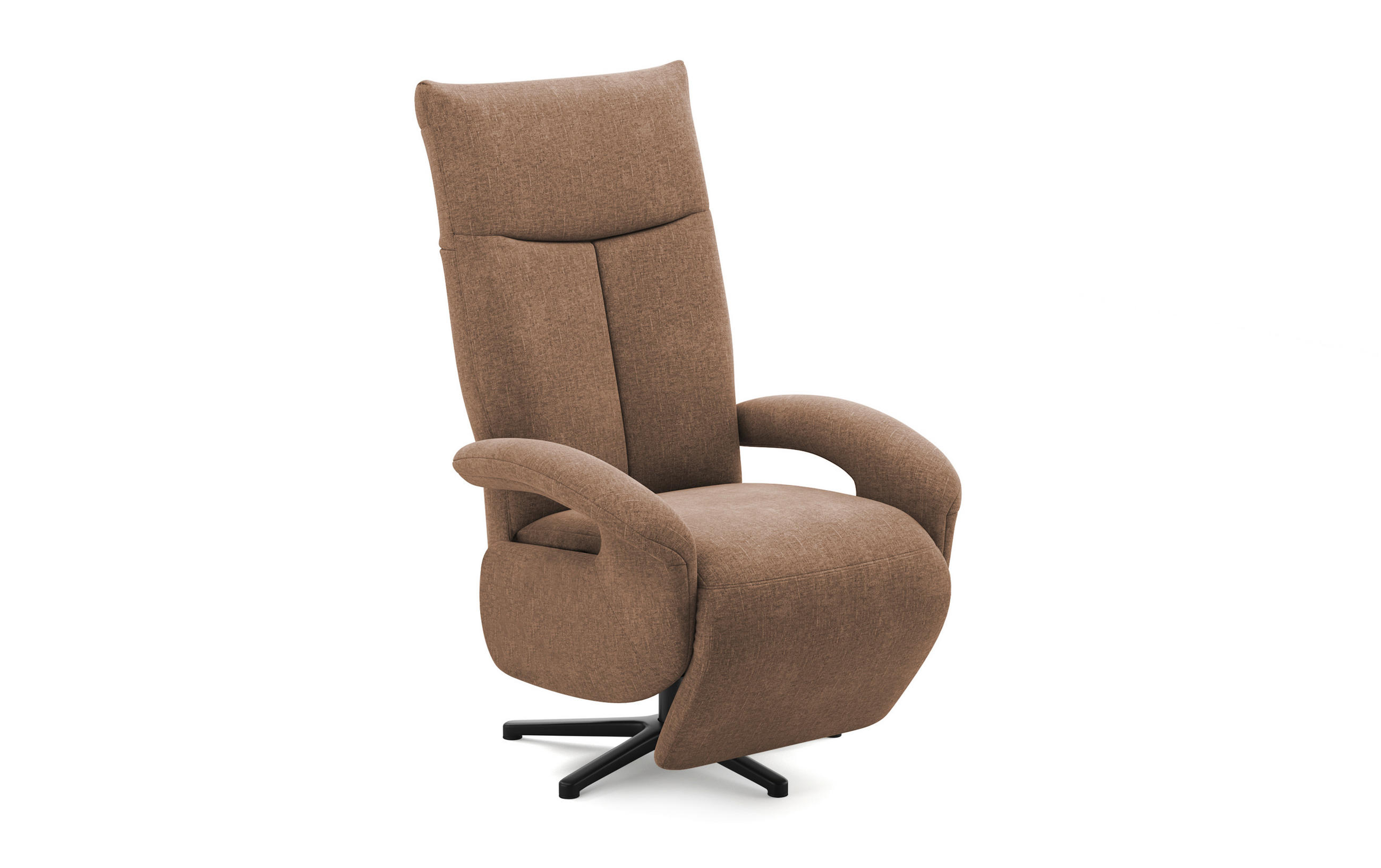 SESSEL in Flachgewebe Hellbraun  - Hellbraun/Schwarz, Konventionell, Textil/Metall (74/112/82cm) - Sit & More