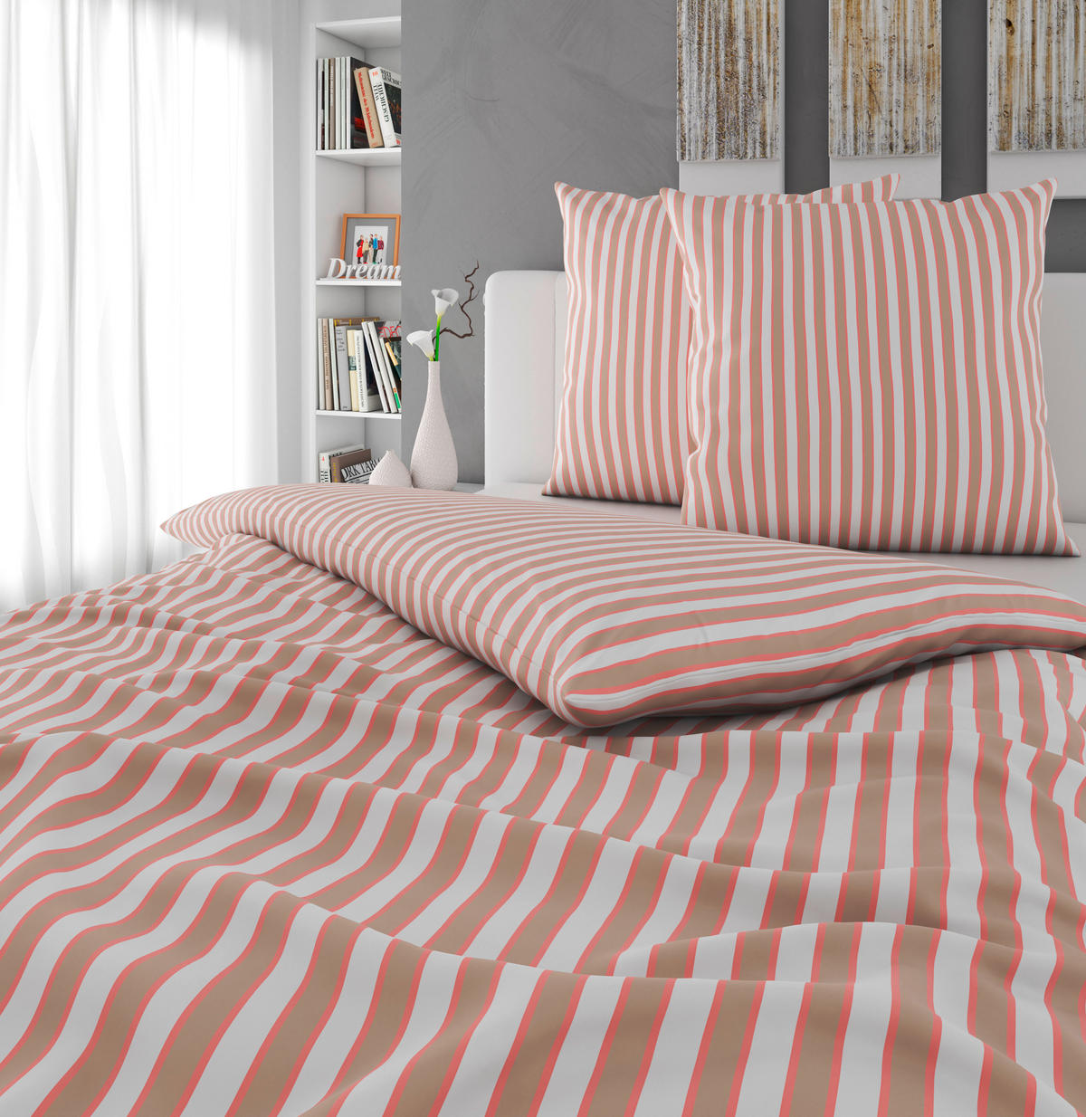 BETTWÄSCHE Renforcé 200/200 cm  - Braun/Weiß, Textil (200/200cm) - Novel