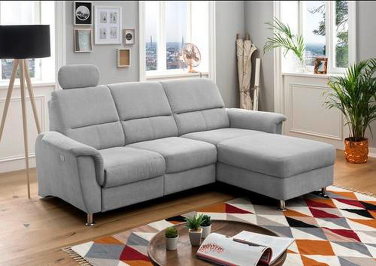 ECKSOFA in Mikrofaser Silberfarben  - Chromfarben/Silberfarben, Modern, Textil/Metall (231/165cm) - Livetastic