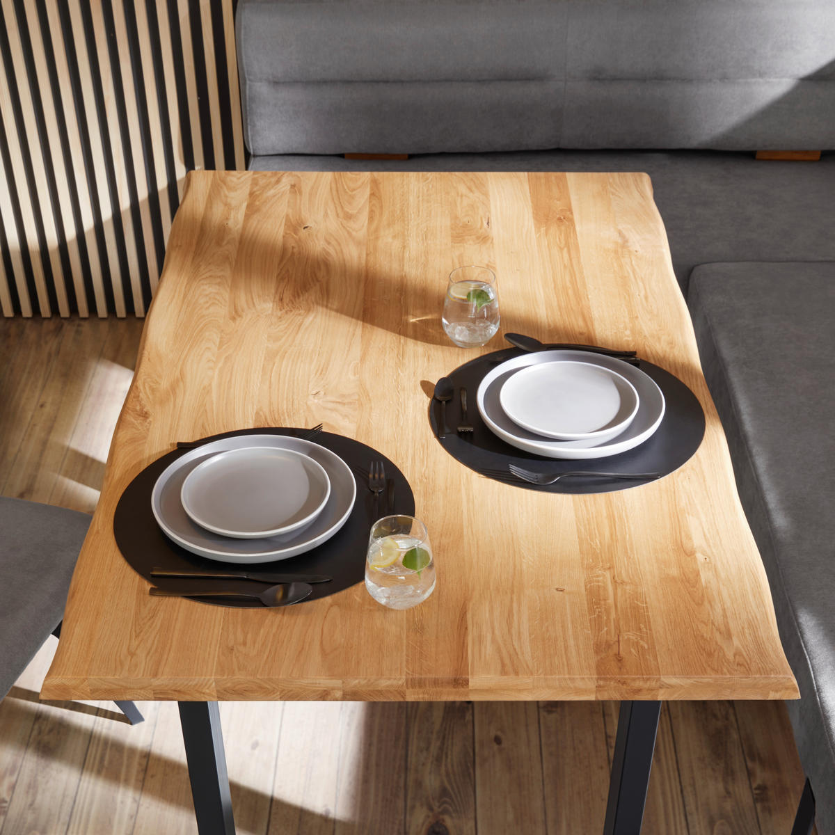 JEDÁLENSKÝ STÔL, divoký dub, farba duba,  - čierna/farba duba, Modern, kov/drevo (140/90/75cm) - Zandiara