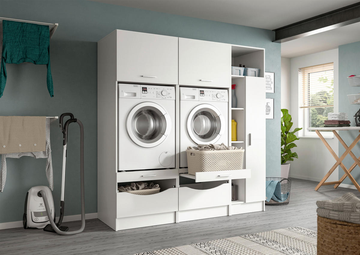 HAUSWIRTSCHAFTSRAUM 183/195/68 cm  in Weiß  - Weiß, Basics, Holzwerkstoff (183/195/68cm) - MID.YOU