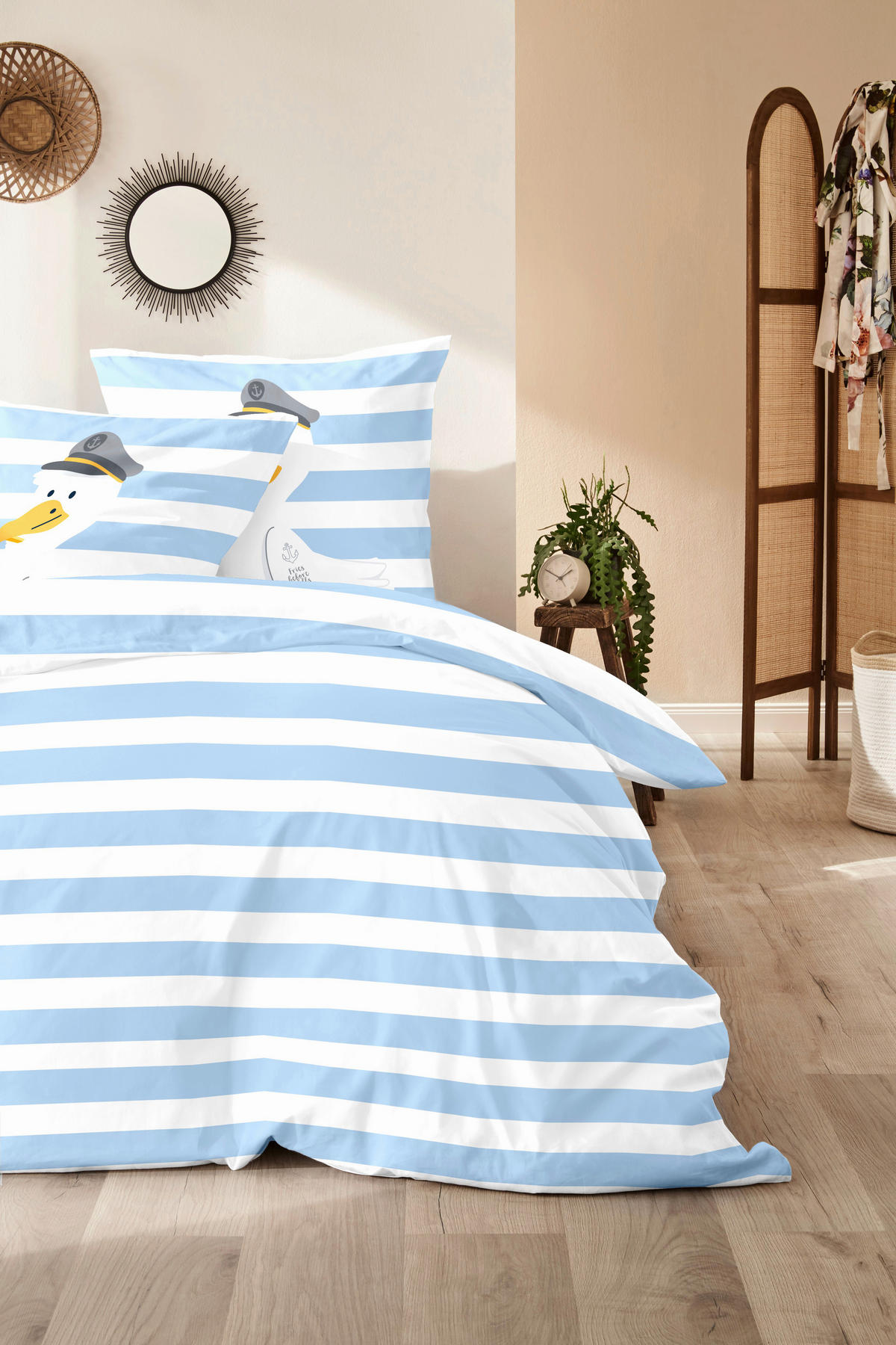 BETTWÄSCHE Renforcé 135/200 cm  - Blau, Basics, Textil (135/200cm)