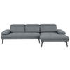 ECKSOFA in Webstoff Dunkelgrau  - Dunkelgrau/Schwarz, Design, Textil/Metall (296/188cm) - Livetastic