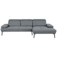 ECKSOFA Dunkelgrau Webstoff  - Dunkelgrau/Schwarz, Design, Textil/Metall (296/188cm) - Xora