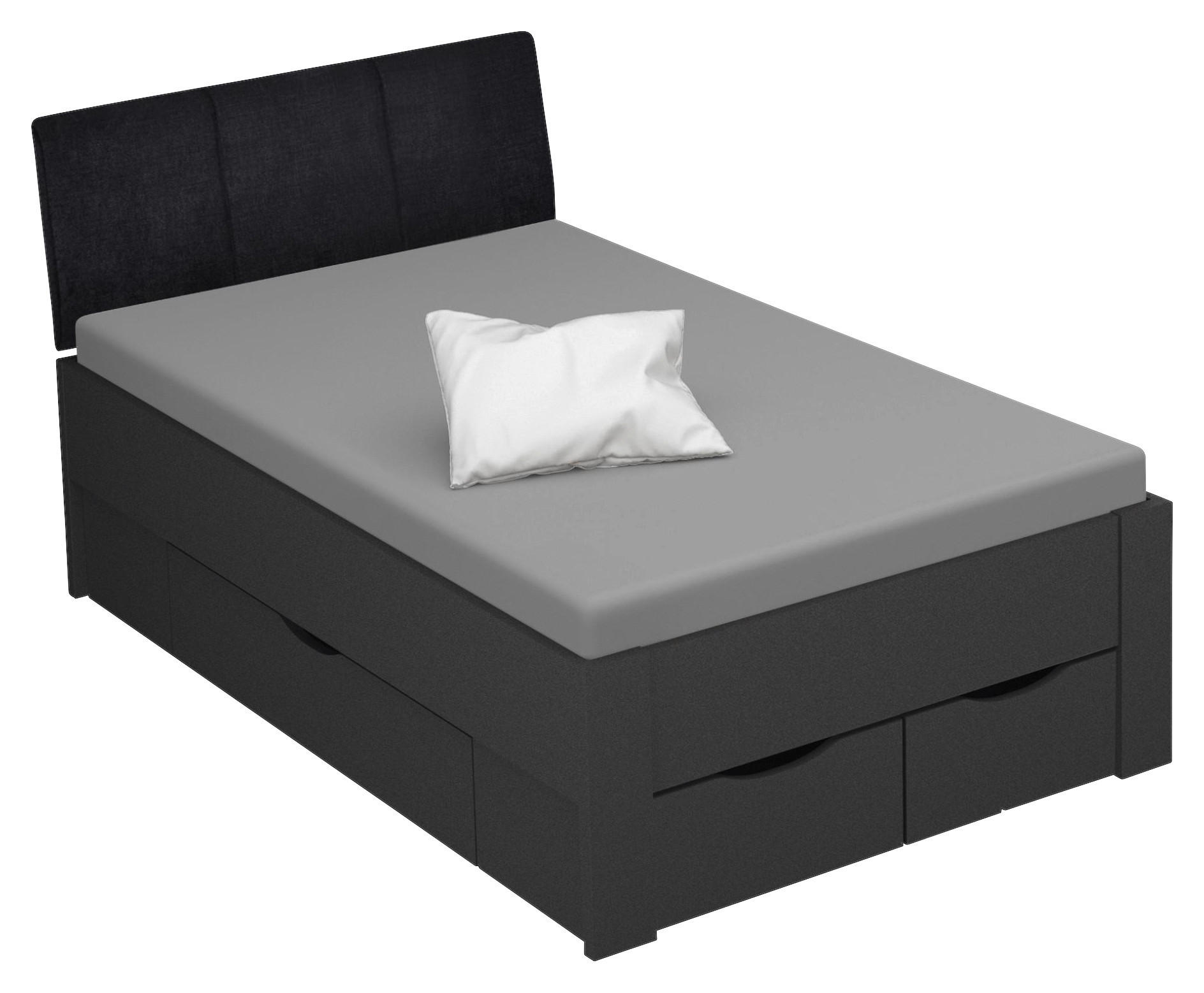 STAURAUMBETT 120/200 cm  Grau   - Schwarz/Grau, Design, Holzwerkstoff/Textil (120/200cm) - Xora