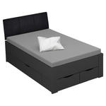 STAURAUMBETT 120/200 cm  in Grau  - Schwarz/Grau, Design, Holzwerkstoff/Textil (120/200cm) - Xora