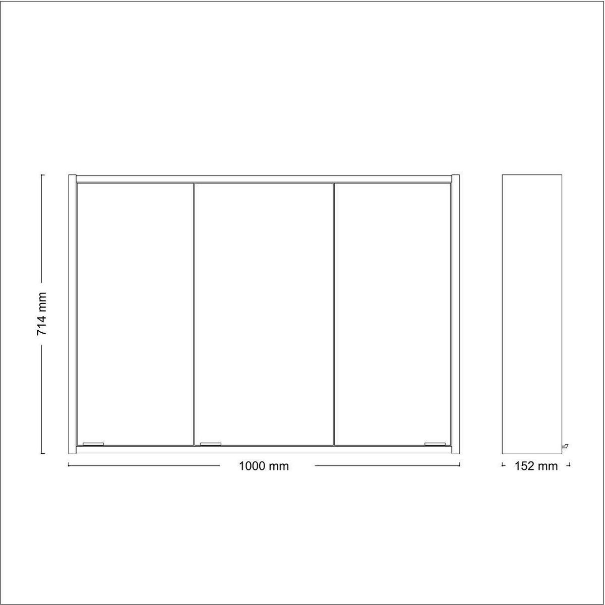 SPIEGELSCHRANK 100/71,4/15,2 cm  - Chromfarben/Weiß, KONVENTIONELL, Glas/Holz (100/71,4/15,2cm) - Xora