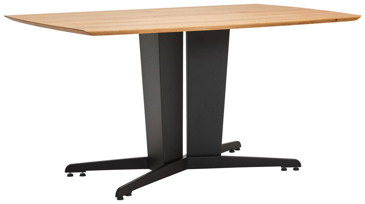 ESSTISCH in Holz 150/90/76 cm  - Wildeiche/Schwarz, Konventionell, Holz/Metall (150/90/76cm) - Linea Natura