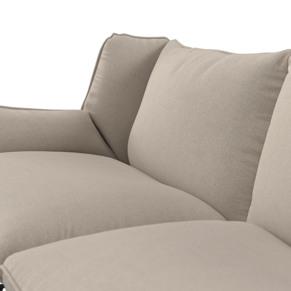 GARTENSET Webstoff Stahl  - Beige/Schwarz, Design, Textil/Metall (168/74/74cm) - Ambia Garden
