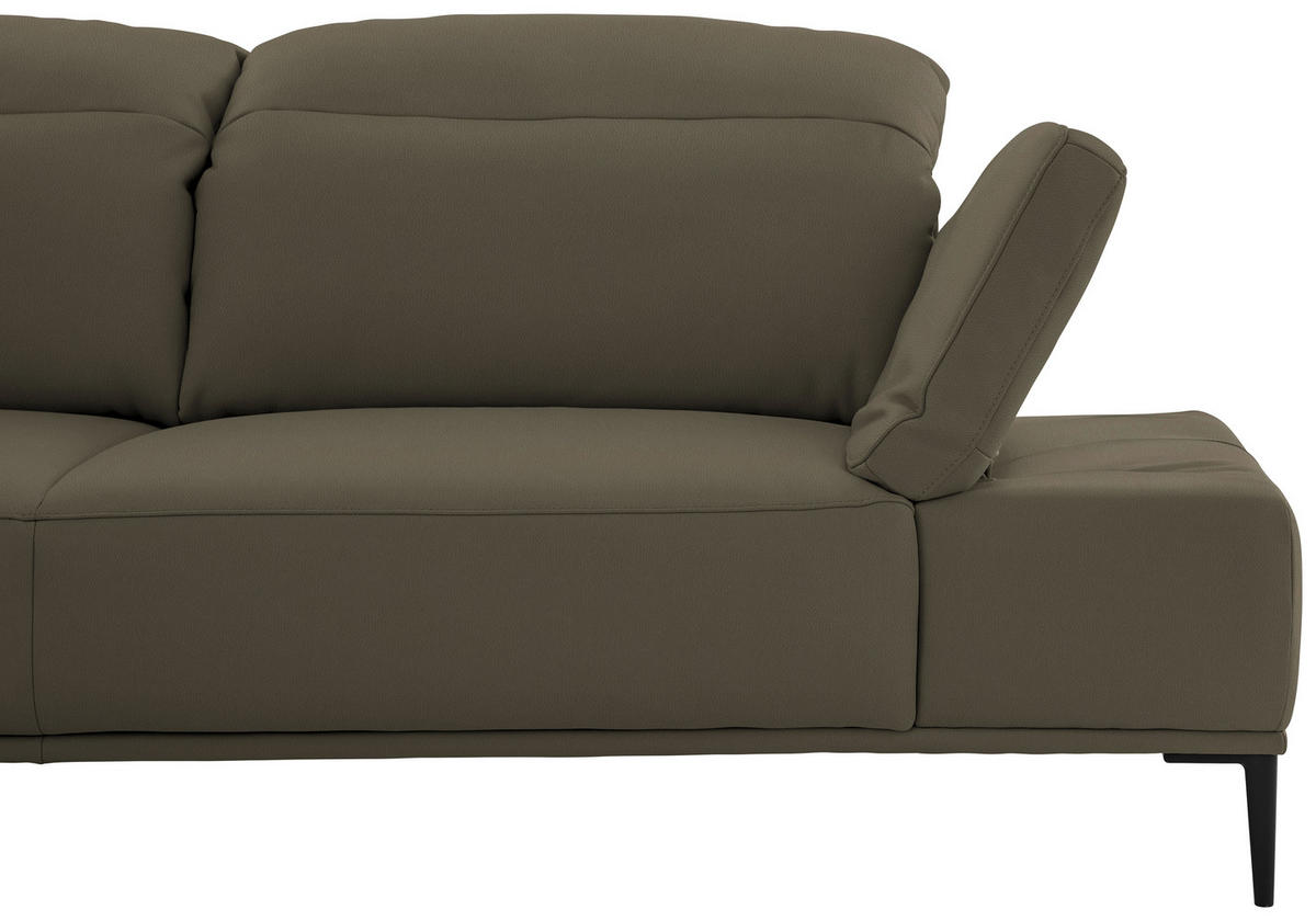 ECKSOFA  in Echtleder Braun  206/322 cm  - Schwarz/Braun, MODERN, Leder/Metall (206/322cm) - Chilliano