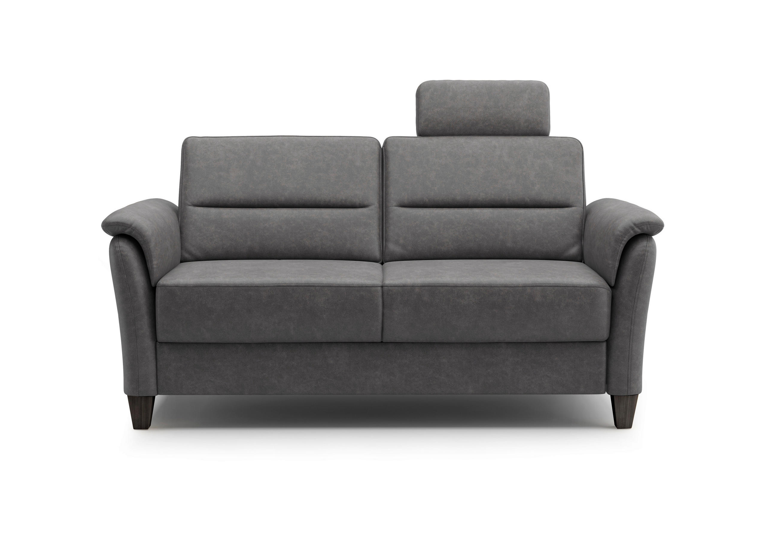 3-SITZER-SOFA Mikrofaser Anthrazit  - Wengefarben/Anthrazit, KONVENTIONELL, Holz/Textil (179/89/89cm) - Sit & More