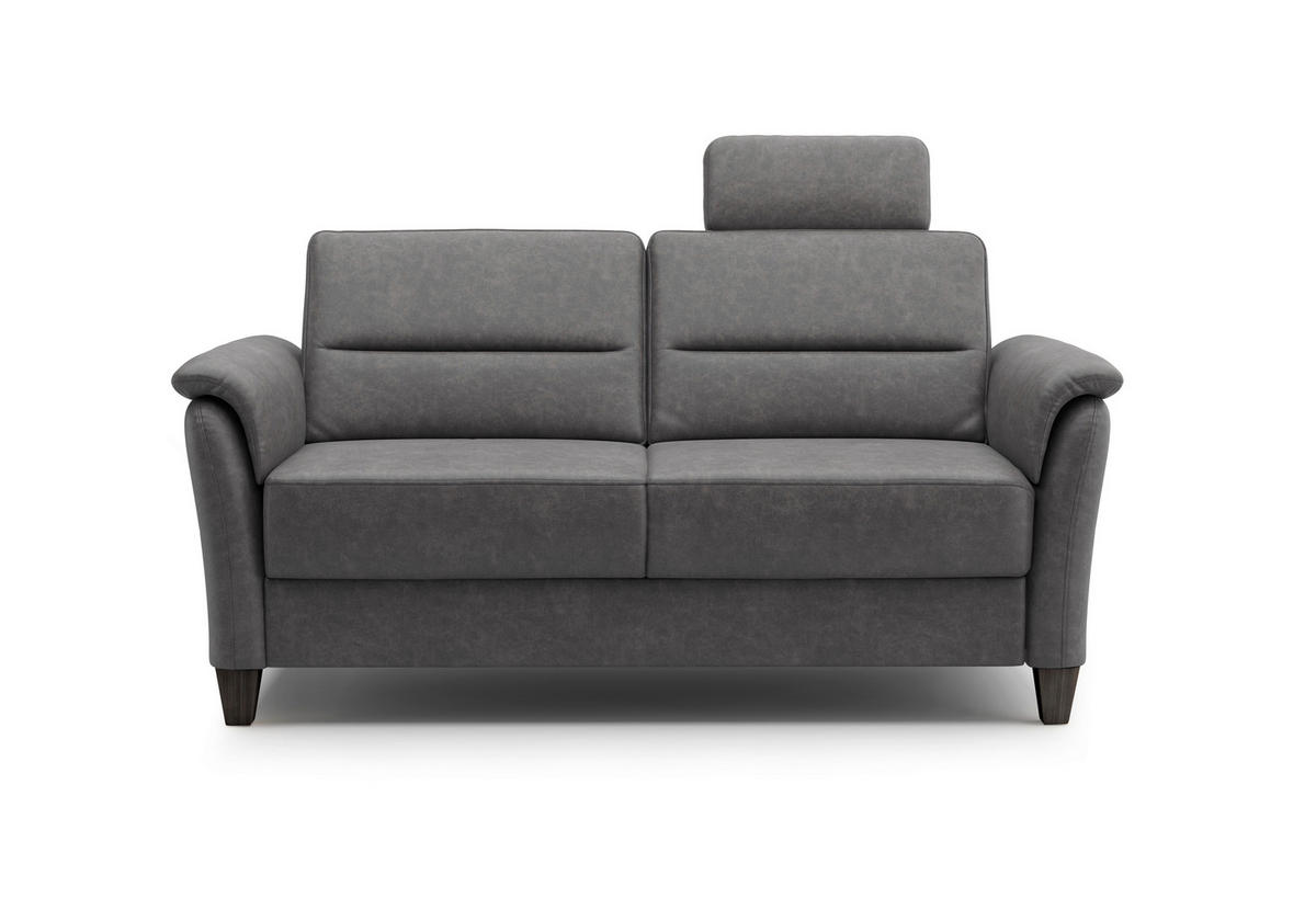 3-SITZER-SOFA Mikrofaser Anthrazit  - Wengefarben/Anthrazit, KONVENTIONELL, Holz/Textil (179/89/89cm) - Sit & More