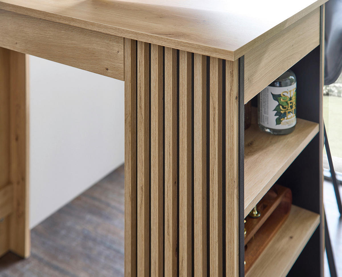 BARTISCH Schwarz, Eiche Artisan  - Schwarz/Eiche Artisan, MODERN, Holzwerkstoff (115/50/103cm) - MID.YOU