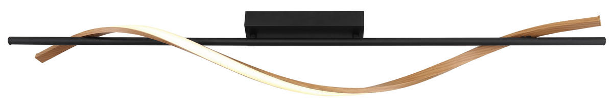LED-DECKENLEUCHTE 115/14/17 cm   - Schwarz/Braun, Design, Kunststoff/Metall (115/14/17cm) - Globo