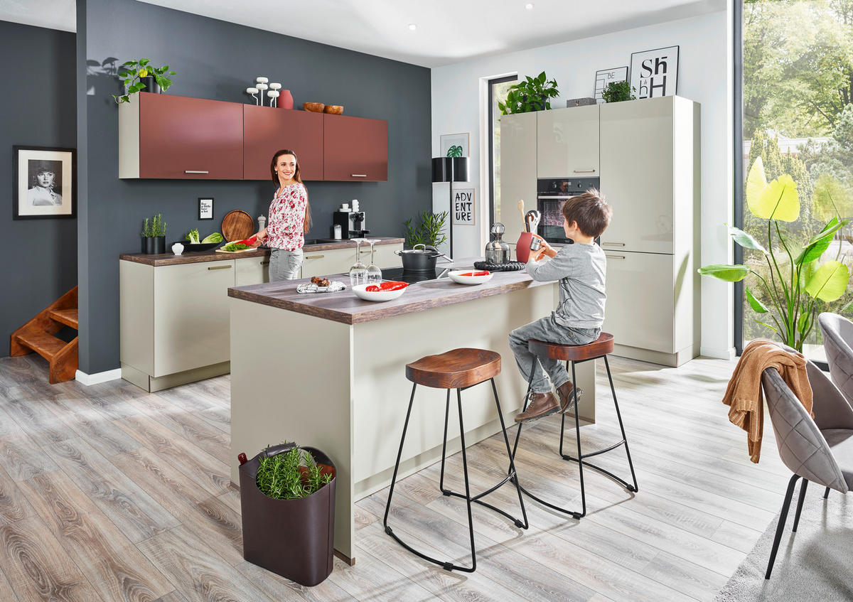 EINBAUKÜCHE LUX  - Grau, Design, Holzwerkstoff - Nolte Küchen