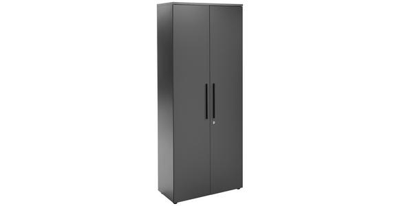 AKTENSCHRANK 80/197/40 cm - Graphitfarben/Schwarz, MODERN, Holzwerkstoff (80/197/40cm) - Novel