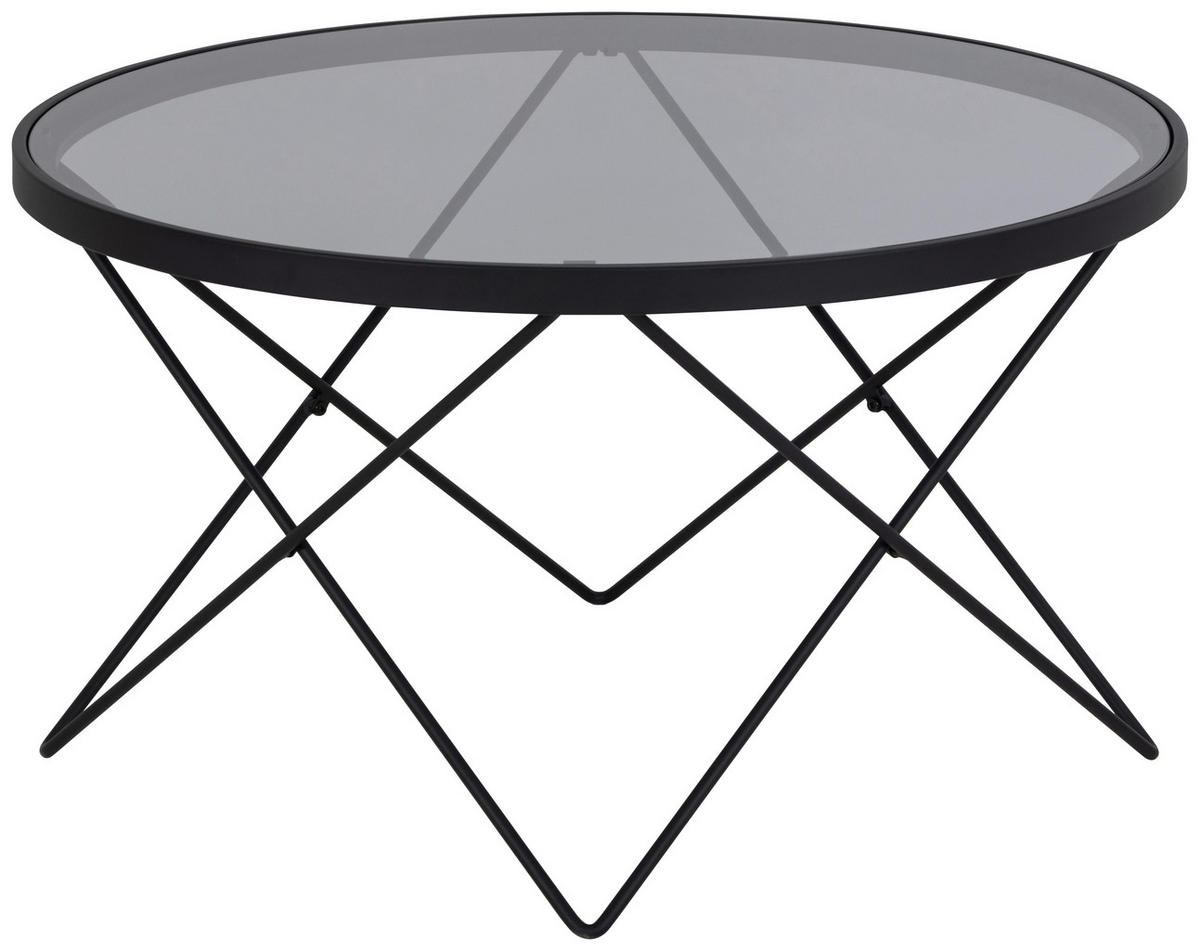 COUCHTISCH in Glas  - Schwarz/Grau, Design, Glas/Metall (80/45/80cm) - Livetastic