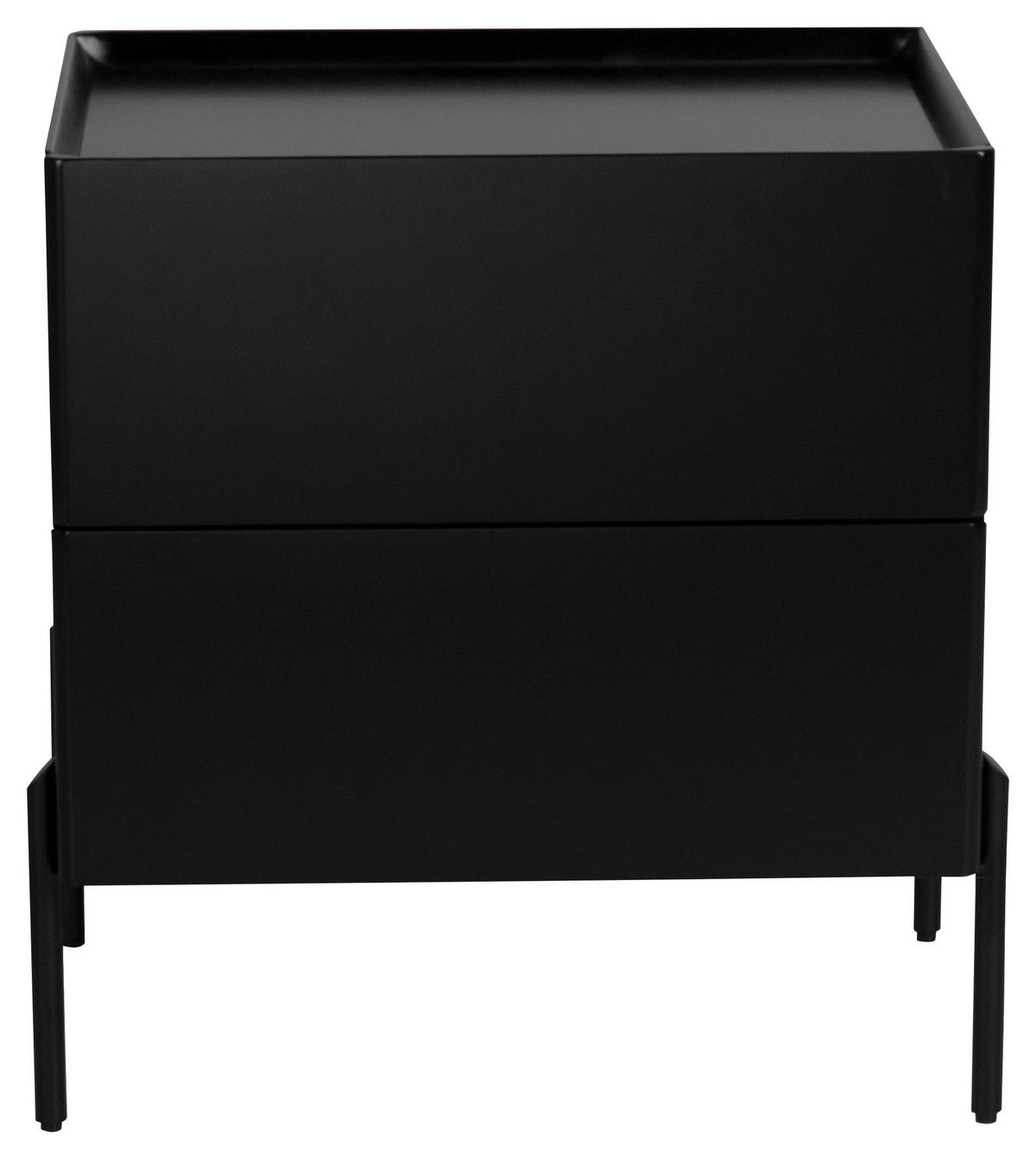 NACHTSCHRANK 50/55/40 cm  - Schwarz, Design, Holzwerkstoff/Metall (50/55/40cm) - Livetastic