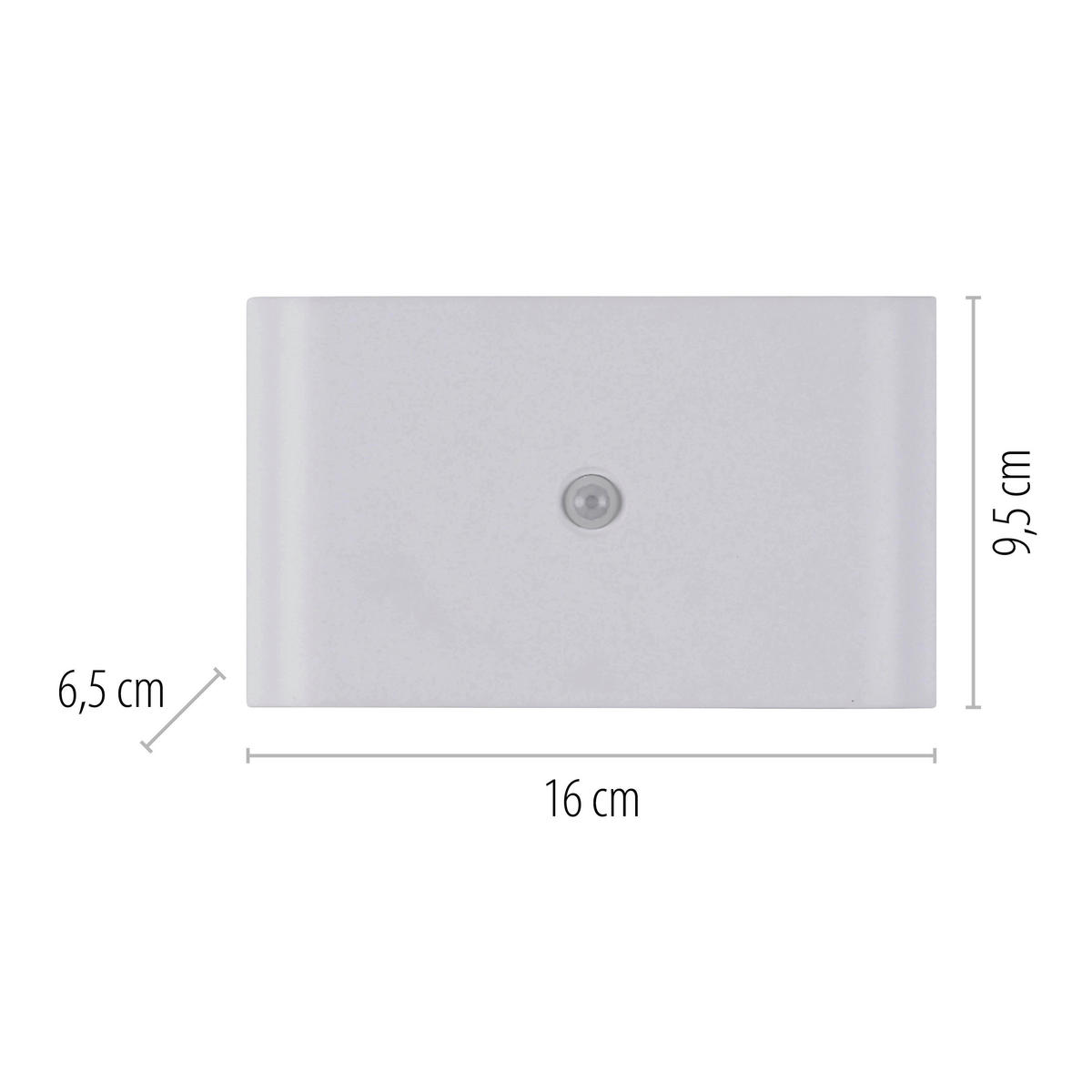 AKKU-WANDLEUCHTE - Weiß, Design, Kunststoff/Metall (16/6,5/9,5cm)