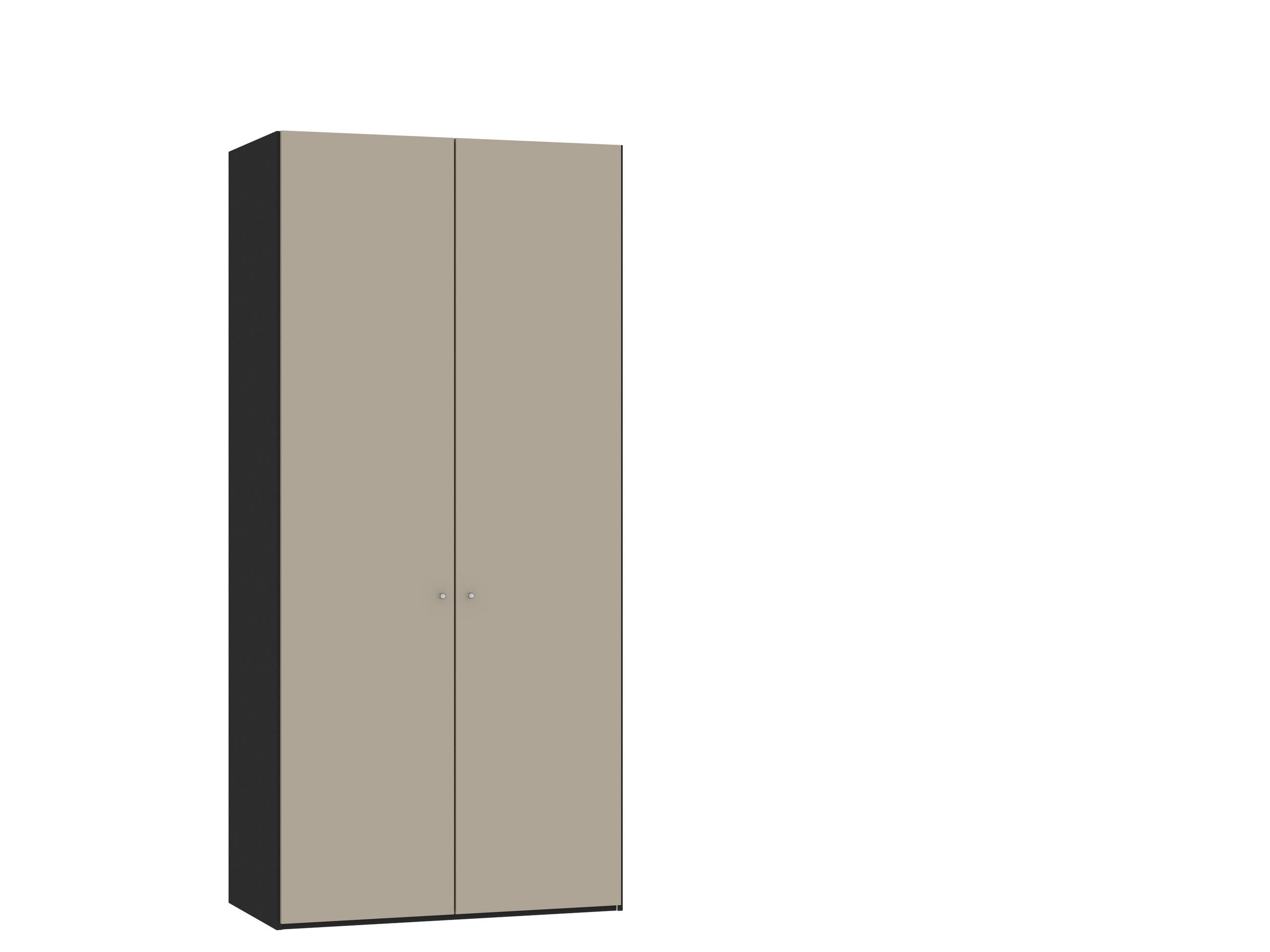 DREHTÜRENSCHRANK in Schwarz, Hellbraun  - Hellbraun/Silberfarben, Design, Glas/Holzwerkstoff (102/220/40cm) - Jutzler