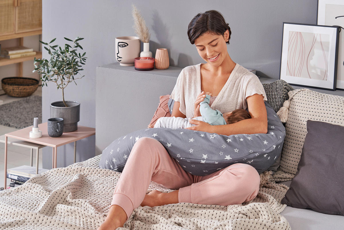 JASTUK ZA DOJENJE  190 cm     - siva/zelena, Basics, tekstil (190cm) - Trendline