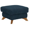 HOCKER Chenille Blau  - Blau/Eichefarben, MODERN, Holz/Textil (65/47/65cm) - Valnatura
