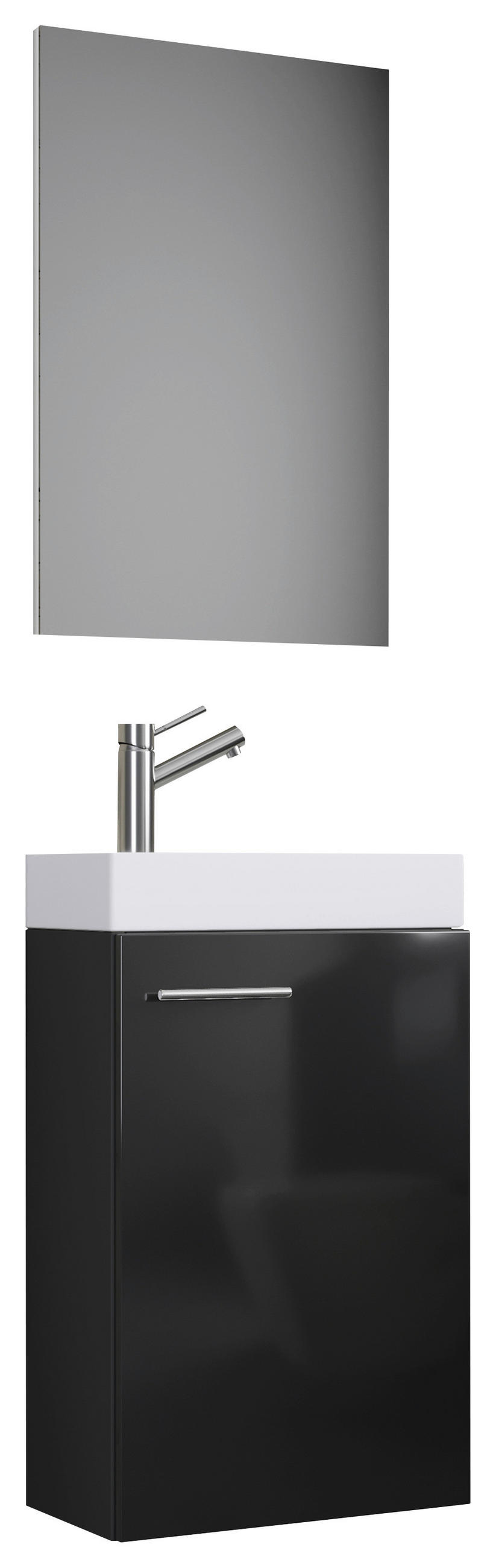 GÄSTBADRUM 41 cm  - vit/svart, Klassisk, trämaterial/keramik (41cm) - MID.YOU