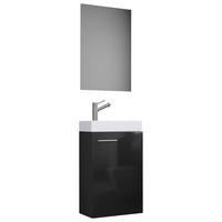 GÄSTEBAD - Schwarz/Weiß, KONVENTIONELL, Keramik/Holzwerkstoff (41cm) - MID.YOU