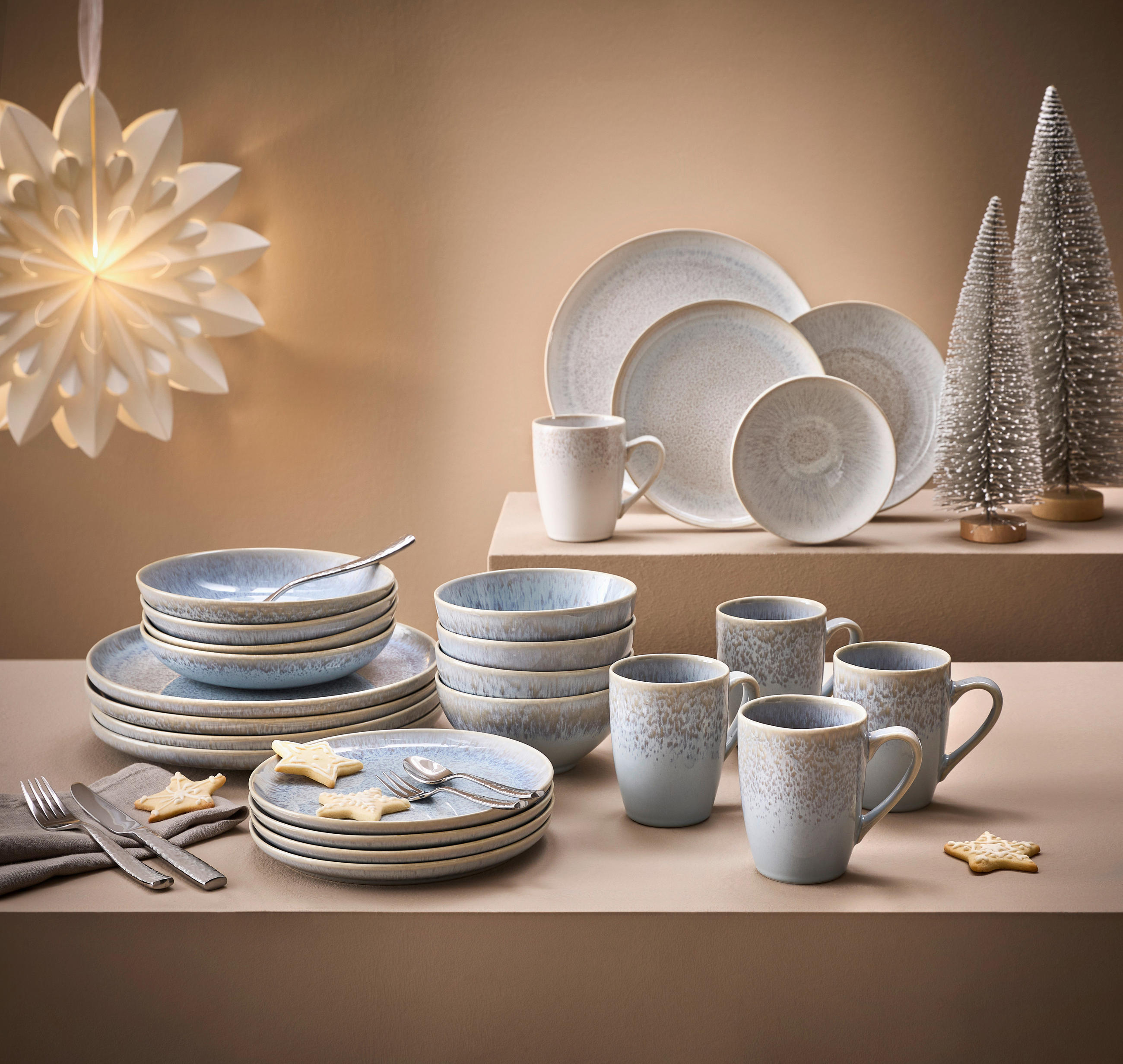 KOMBISERVICE Blau GLOSSY 20-teilig 4 Personen  - Blau, Trend, Keramik - Novel