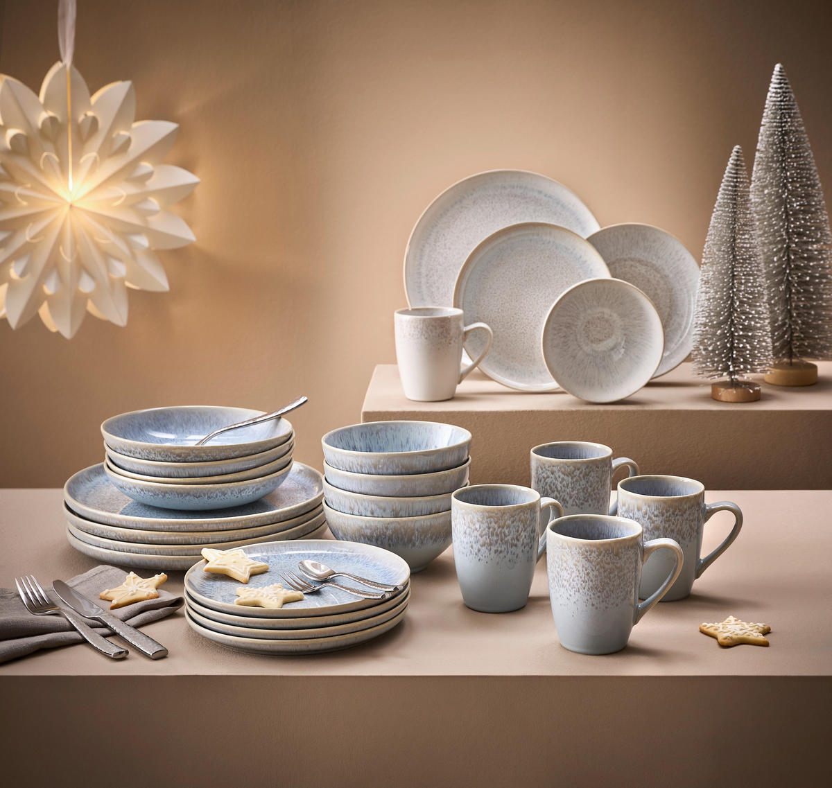 KOMBI SERVIS    20-dijelni   GLOSSY  - plava, Trend, keramika - Novel