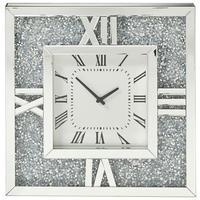 ZIDNI SAT   60,5/60,5/5 cm       - bijela/srebrne boje, Trend, staklo/drvni materijal (60,5/60,5/5cm) - Xora