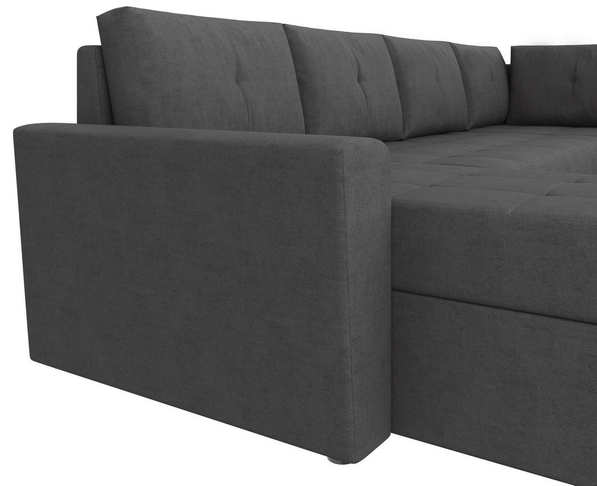 WOHNLANDSCHAFT TERMOLI in Jacquard Grau  - Schwarz/Grau, Design, Kunststoff/Textil (155/297/212cm) - MID.YOU