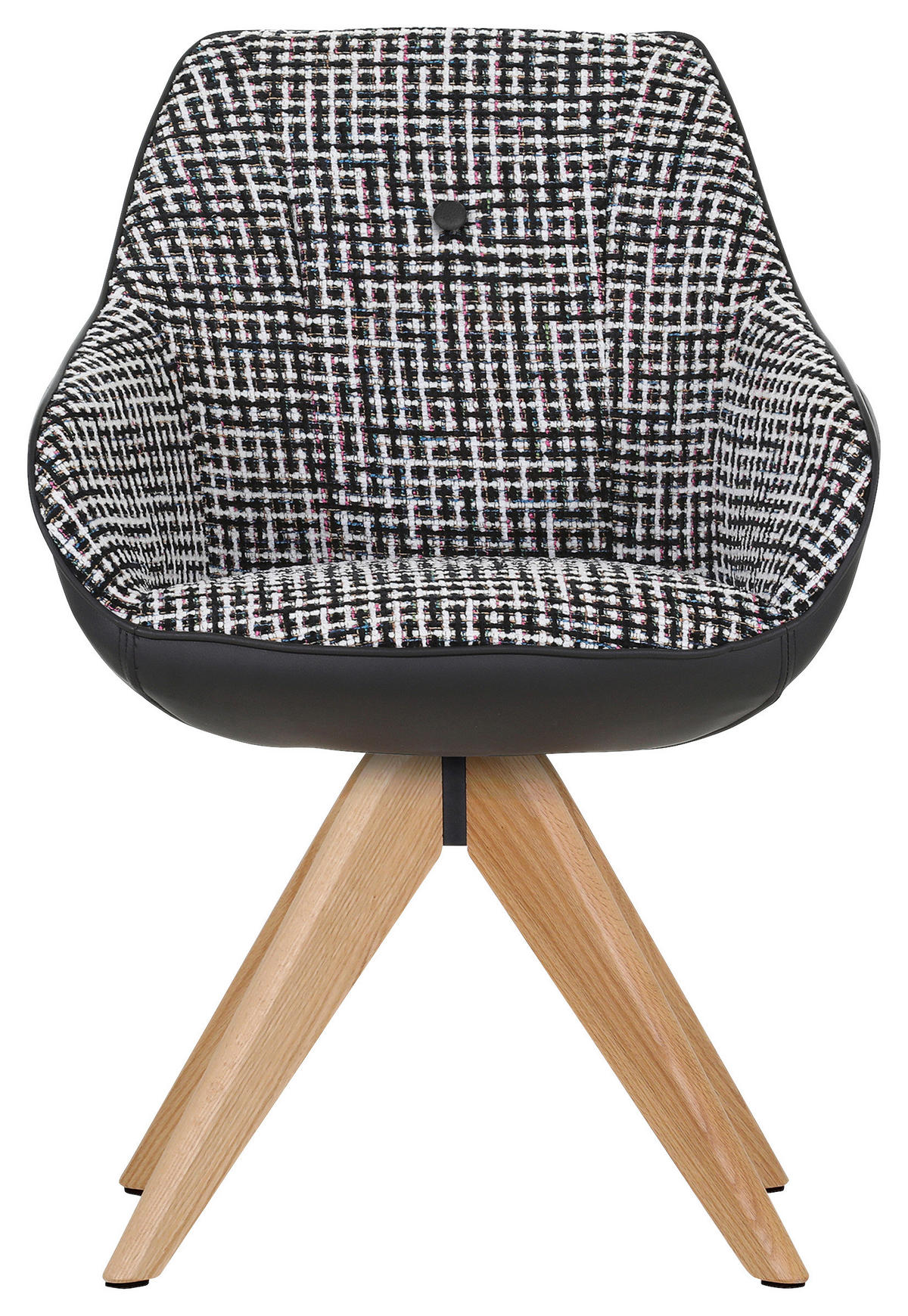 ARMLEHNSTUHL  in Chenille, Lederlook  - Eichefarben/Schwarz, KONVENTIONELL, Holz/Textil (60/83/65cm) - Novel