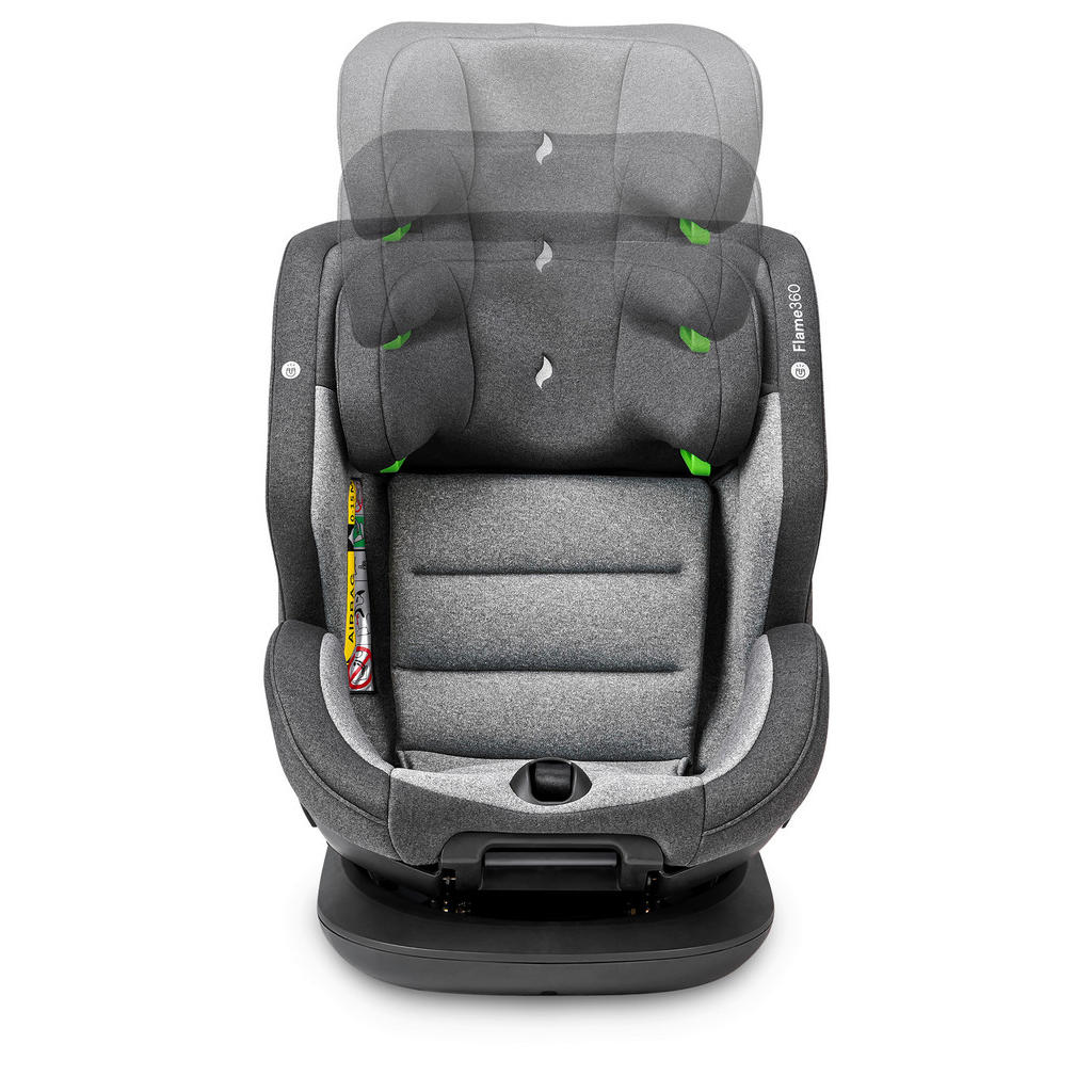 Thumbnail - Osann Reboarder-Kindersitz Flame360 Isofix, Grau, Hellgrau, Dunkelgrau, Textil, Füllung: Polyester, 44x58x48 cm, 5-Punkt...