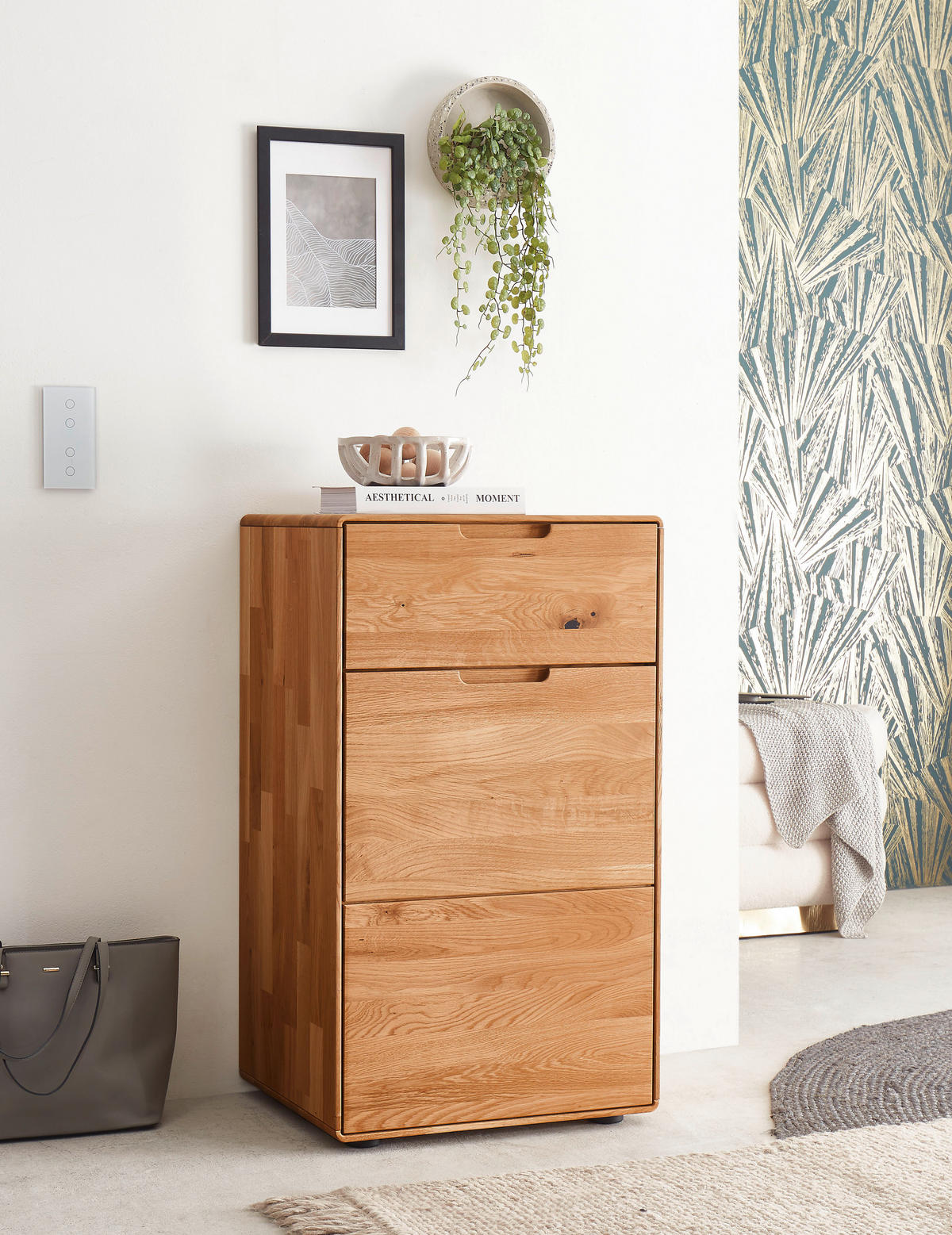 KOMMODE , 51/91/40 cm, 1 Schublade(n)  - Wildeiche, Design, Holz (51/91/40cm) - Livetastic