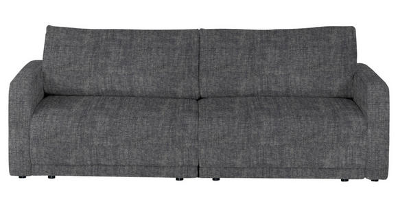 2,5-SITZER in Velours Grau - Schwarz/Grau, Design, Kunststoff/Textil (240/70/125cm) - Xora