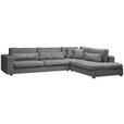 ECKSOFA Dunkelgrau Chenille  - Dunkelgrau/Schwarz, KONVENTIONELL, Kunststoff/Textil (314/250cm) - Carryhome