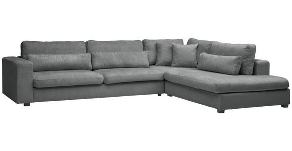 ECKSOFA in Chenille Dunkelgrau  - Dunkelgrau/Schwarz, KONVENTIONELL, Kunststoff/Textil (314/250cm) - Carryhome