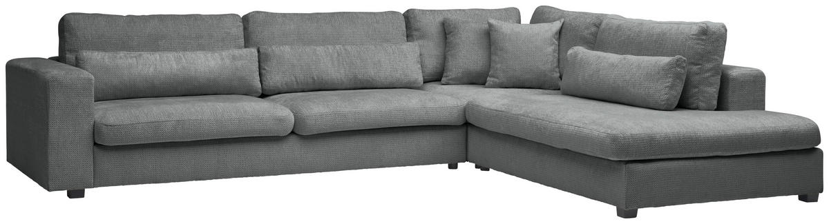 ECKSOFA in Chenille Dunkelgrau  - Dunkelgrau/Schwarz, Konventionell, Kunststoff/Textil (314/250cm) - Carryhome