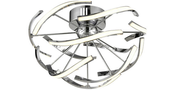 Led Deckenleuchte Melissa Ø 46 cm Geschwungen - Chromfarben, MODERN, Kunststoff/Metall (46/30cm) - Luca Bessoni