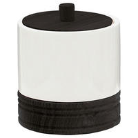 KOSMETIKDOSE Holz, Keramik  - Weiss/Schwarz, Basics, Holz/Keramik (10/12,5cm) - Sadena