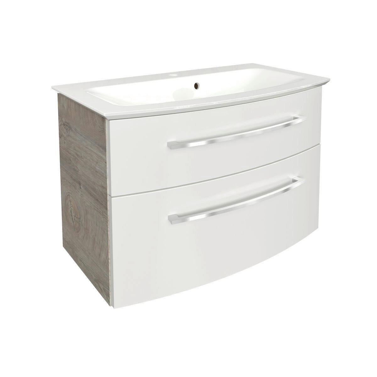 WASCHTISCHKOMBI  - Chromfarben/Eichefarben, Basics, Holzwerkstoff/Stein (83,2/54,3/47,8cm) - MID.YOU