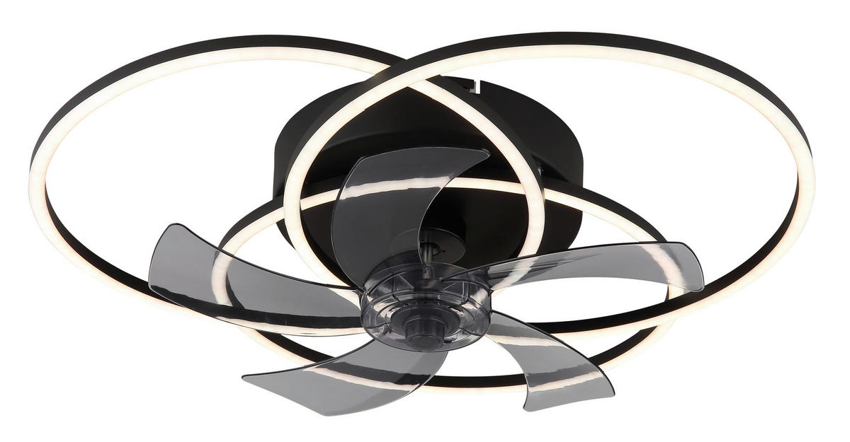 DECKENVENTILATOR  58/17,5 cm    - Weiss/Hellgrau, Design, Kunststoff/Metall (58/17,5cm) - Globo