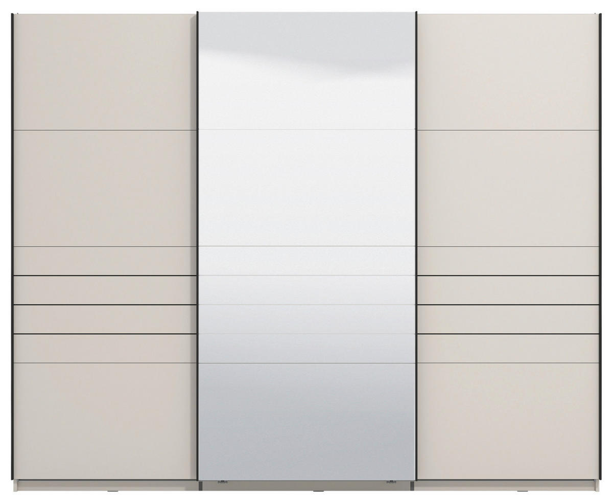 SKRIŇA S POS. DVER. – HOR.VED, kašmírová, 270/217,5/61 cm - čierna/kašmírová, Basics, kov/kompozitné drevo (270/217,5/61cm) - Xora