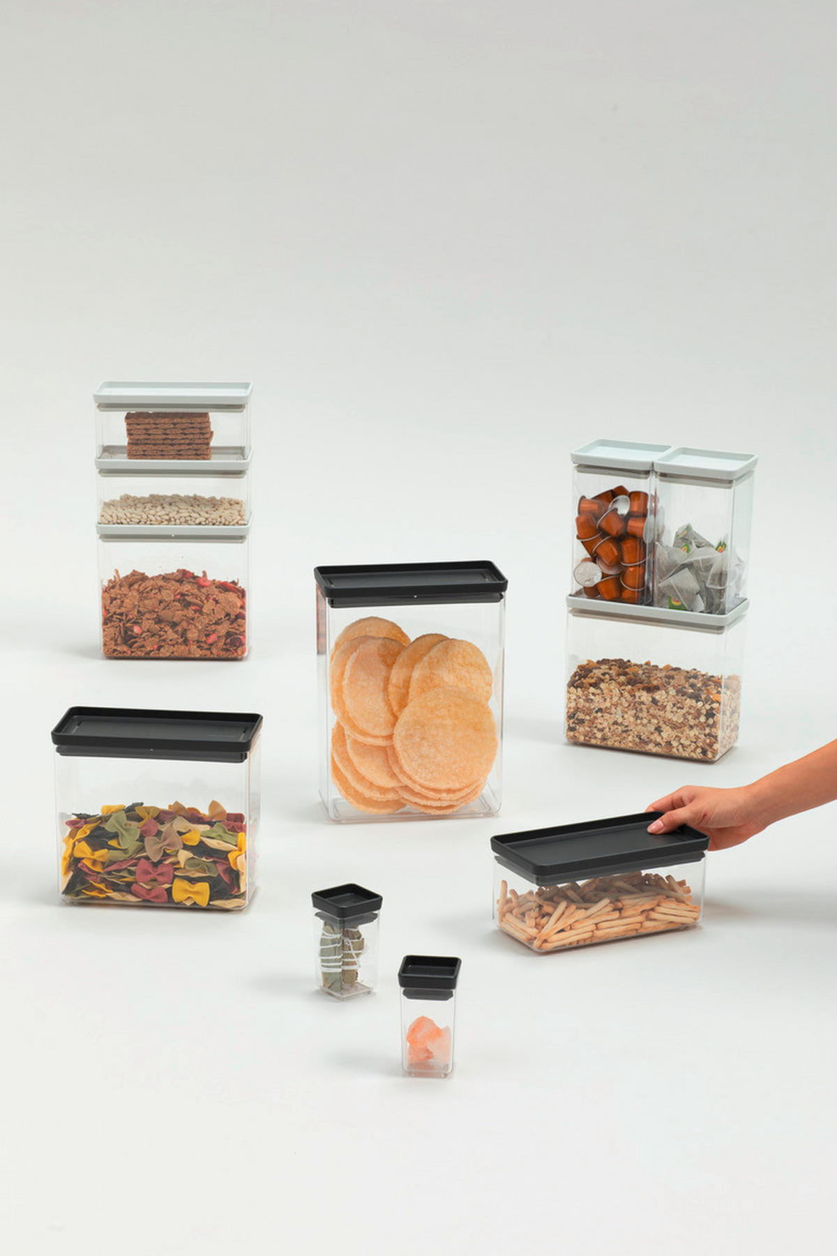 POSODA ZA SHRANJEVANJE  Tasty+  22,1/10,6/11,1 cm           - temno siva, Basics, umetna masa (22,1/10,6/11,1cm) - Brabantia