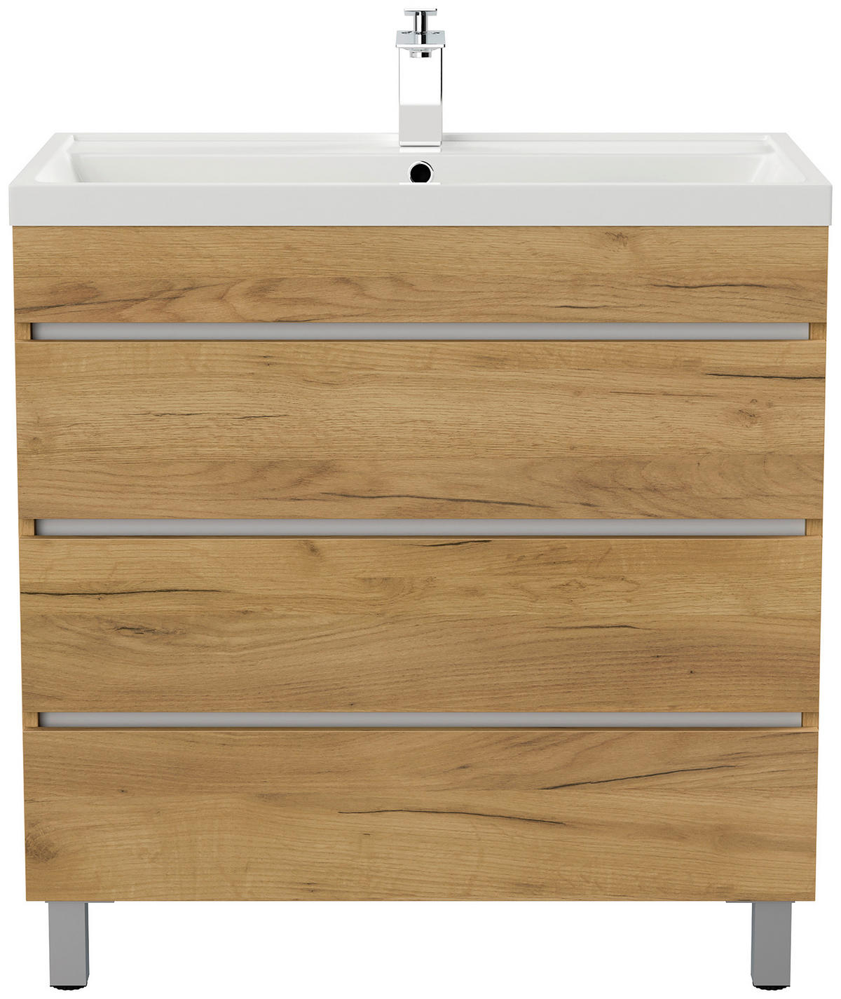 WASCHTISCHKOMBI 80 cm  - Eichefarben, Trend, Holzwerkstoff/Kunststoff (80cm) - MID.YOU