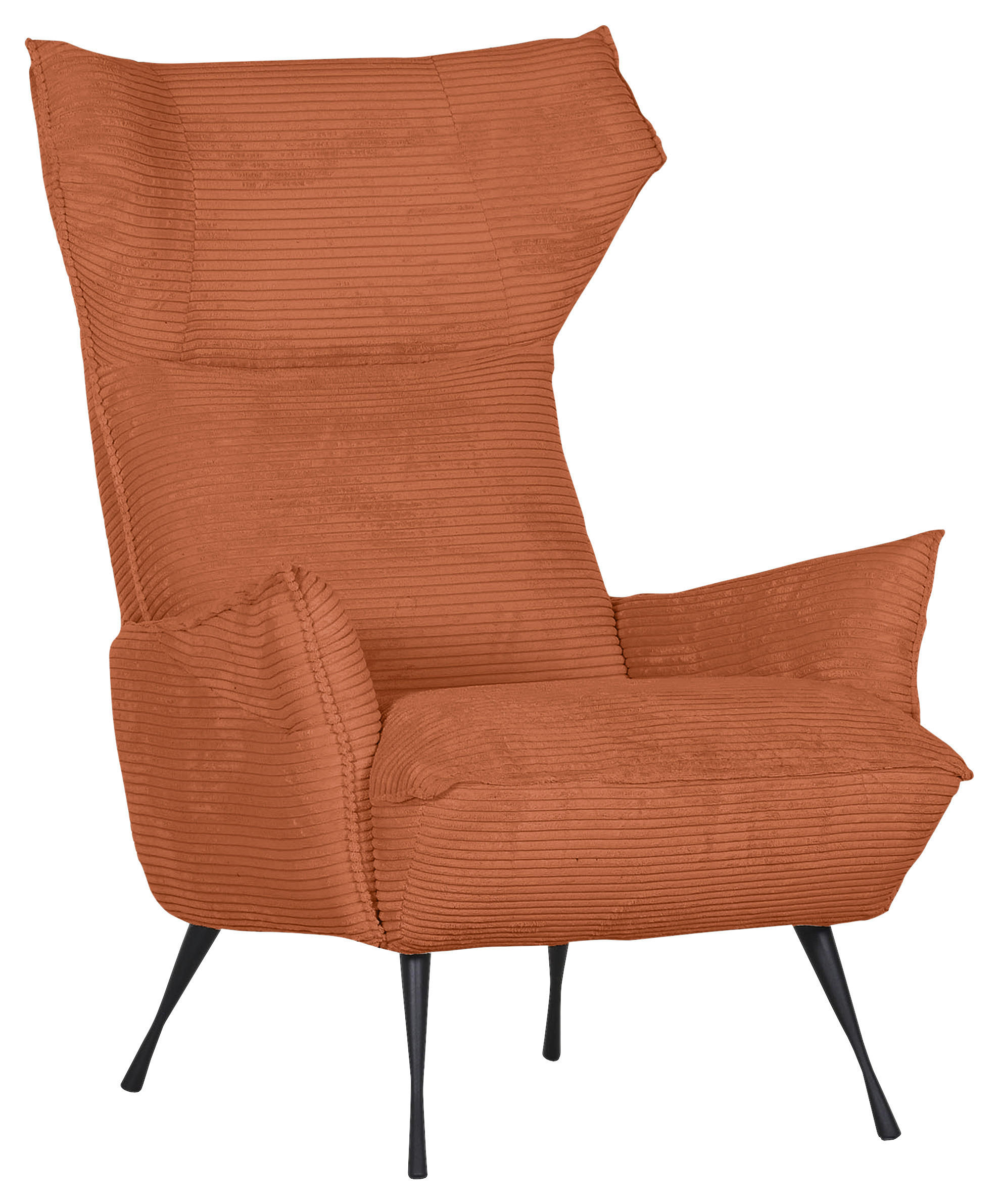 OHRENSESSEL 83/110/92 cm  in Cord Rostfarben  - Rostfarben/Schwarz, KONVENTIONELL, Textil/Metall (83/110/92cm) - MID.YOU