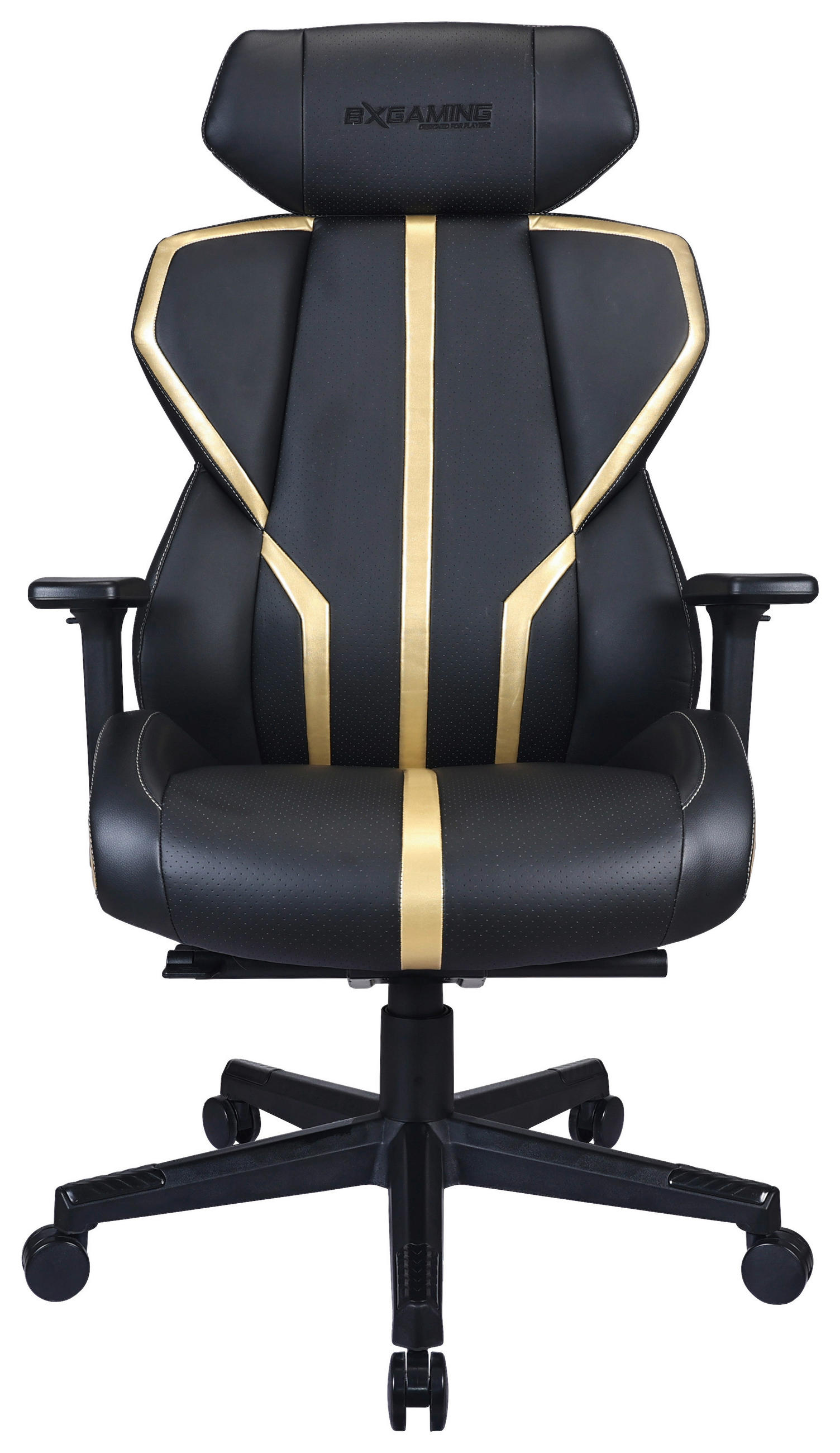 GAMER SZÉK  bőrhatású textil sárga, fekete  - sárga/fekete, Design, műanyag/textil (69/117-125/60cm)