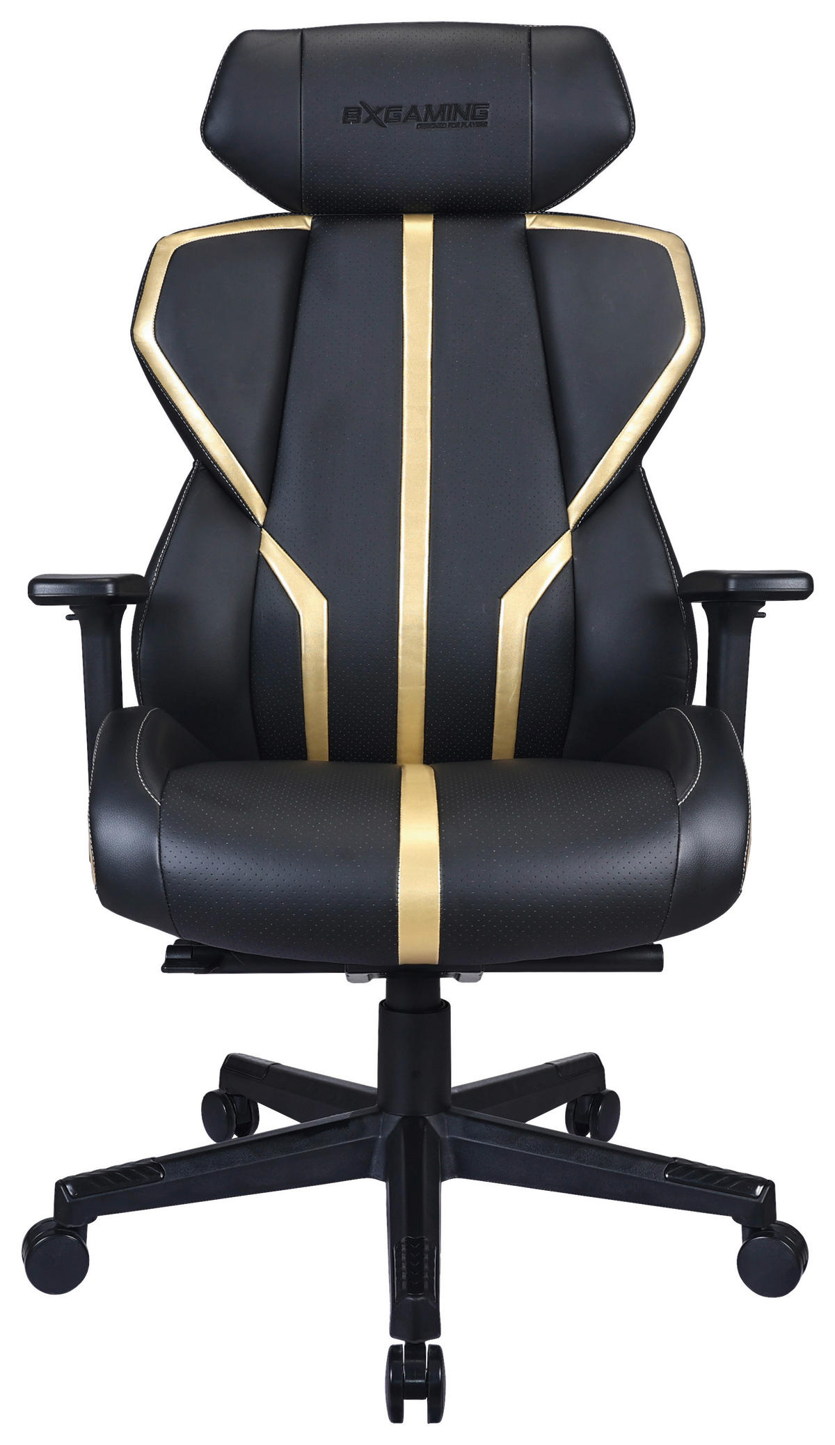 GAMER SZÉK  bőrhatású textil sárga, fekete  - sárga/fekete, Design, műanyag/textil (69/117-125/60cm) - BX Gaming